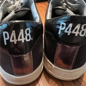 P448 womens Black on Black sneaker size 40 leather low top